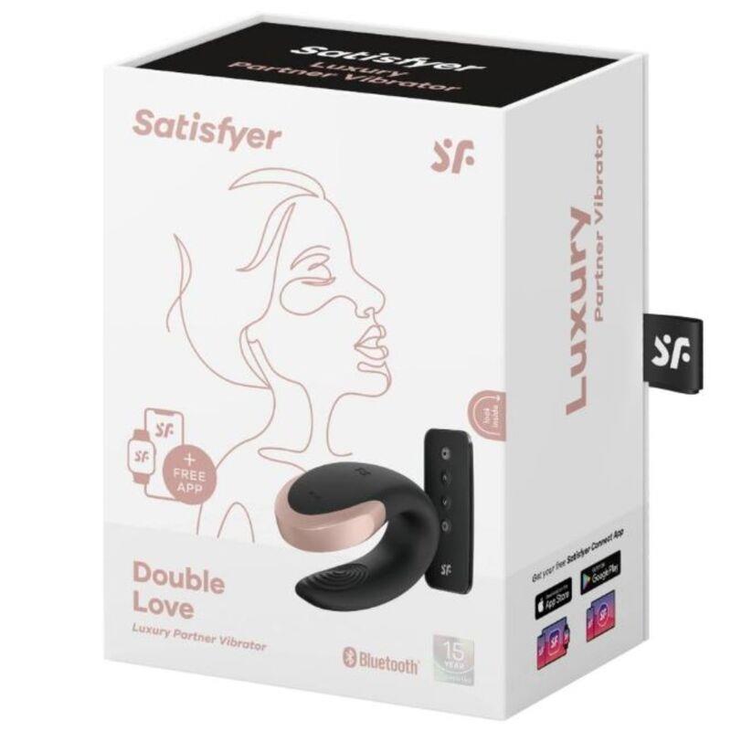 SATISFYER - DOUBLE LOVE LUXURY PARTNER VIBRATOR WITH APP BLACK