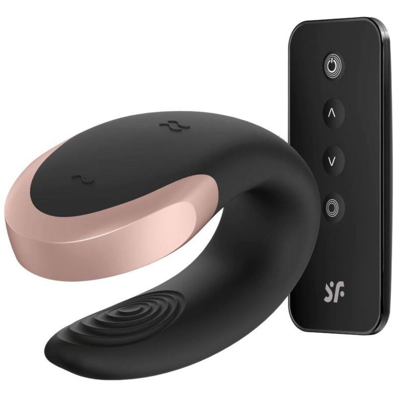 SATISFYER - DOUBLE LOVE LUXURY PARTNER VIBRATOR WITH APP BLACK