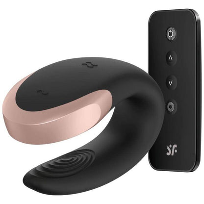 SATISFYER - DOUBLE LOVE LUXURY PARTNER VIBRATOR WITH APP BLACK