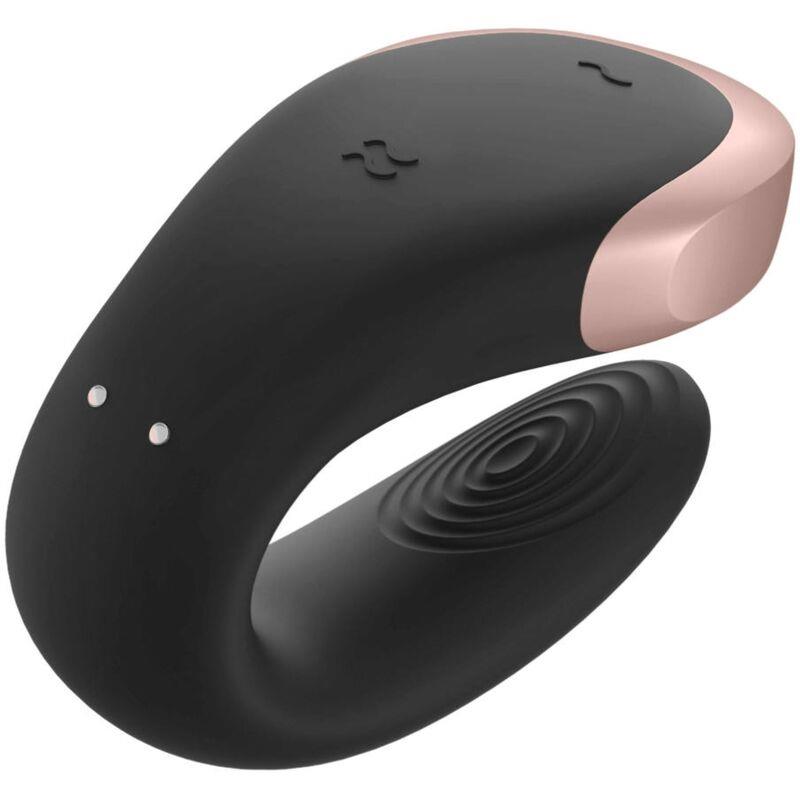 SATISFYER - DOUBLE LOVE LUXURY PARTNER VIBRATOR WITH APP BLACK