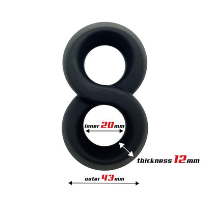 BEAST RINGS - DOUBLE PENIS RING 100% LIQUID SILICONE 2 CM BLACK