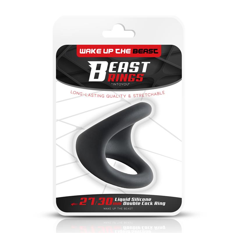 BEAST RINGS - DOUBLE PENIS RING LIQUID SILICONE 27/30 MM