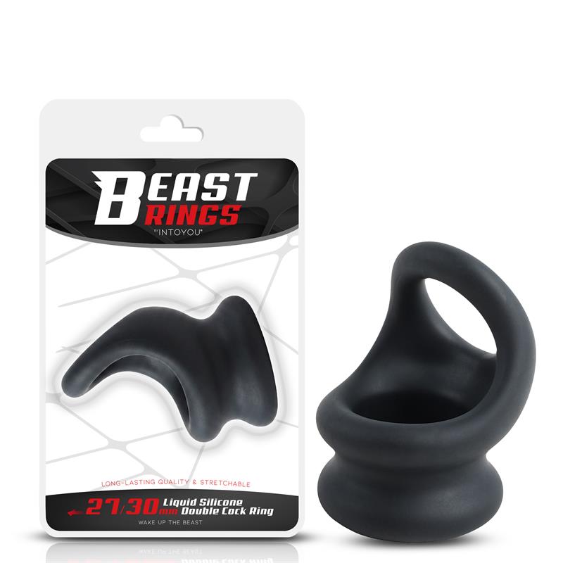BEAST RINGS - DOUBLE PENIS RING LIQUID SILICONE 27/30 MM