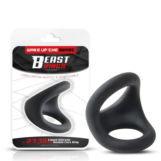 BEAST RINGS - DOUBLE PENIS RING LIQUID SILICONE 27/30 MM