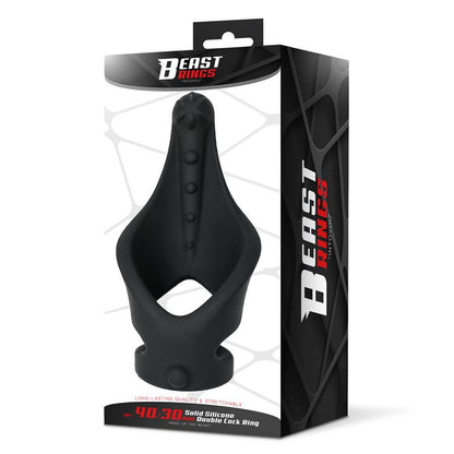 BEAST RINGS - DOUBLE PENIS RING SOLID SILICONE 37/45 MM
