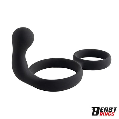 BEAST RINGS - DOUBLE PENIS RING SOLID SILICONE 50/40 MM
