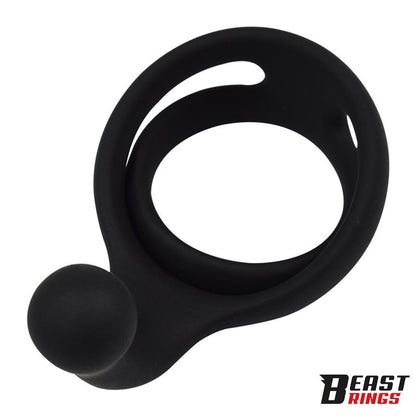 BEAST RINGS - DOUBLE PENIS RING SOLID SILICONE 50/40 MM