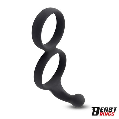 BEAST RINGS - DOUBLE PENIS RING SOLID SILICONE 50/40 MM