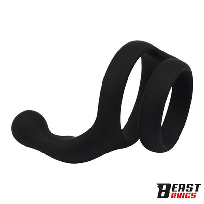 BEAST RINGS - DOUBLE PENIS RING SOLID SILICONE 50/40 MM
