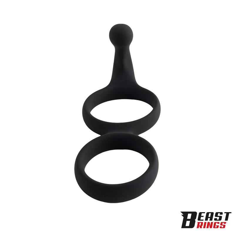 BEAST RINGS - DOUBLE PENIS RING SOLID SILICONE 50/40 MM