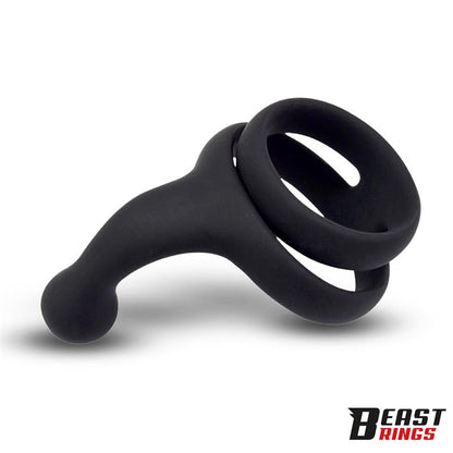 BEAST RINGS - DOUBLE PENIS RING SOLID SILICONE 50/40 MM