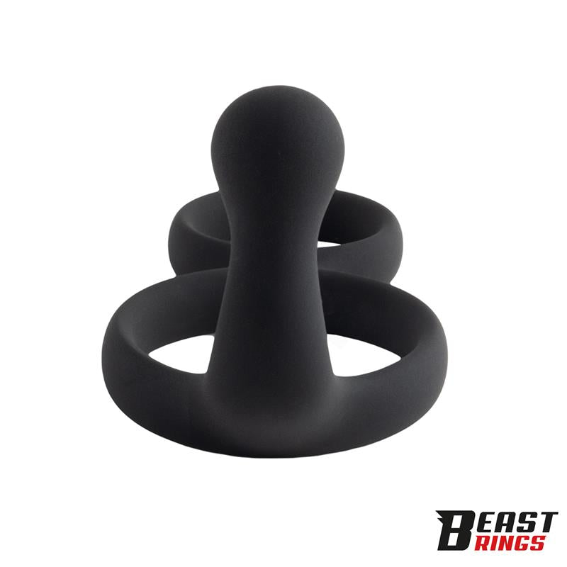 BEAST RINGS - DOUBLE PENIS RING SOLID SILICONE 50/40 MM