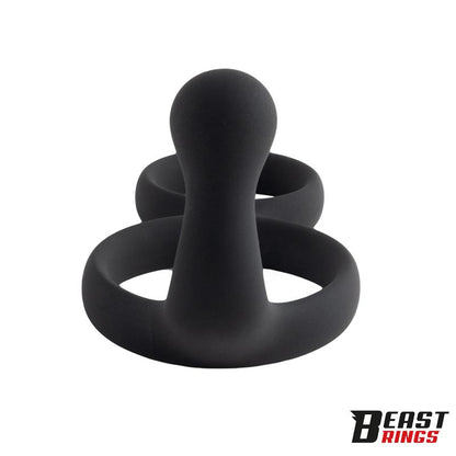 BEAST RINGS - DOUBLE PENIS RING SOLID SILICONE 50/40 MM