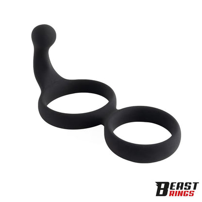 BEAST RINGS - DOUBLE PENIS RING SOLID SILICONE 50/40 MM