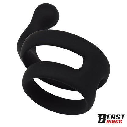 BEAST RINGS - DOUBLE PENIS RING SOLID SILICONE 50/40 MM