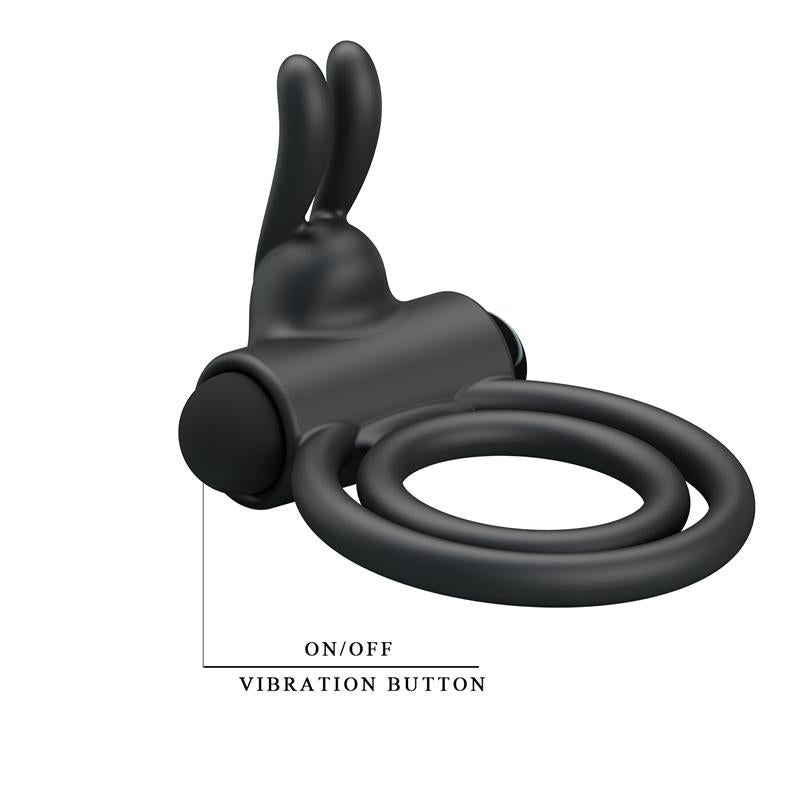 PRETTYLOVE - DOUBLE PENIS RING WITH VIBRATION OSMOND
