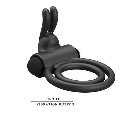 PRETTYLOVE - DOUBLE PENIS RING WITH VIBRATION OSMOND