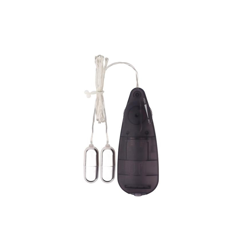CHISA - DOUBLE PLAY VIBRATOR BULLETS 11.5CM BLACK