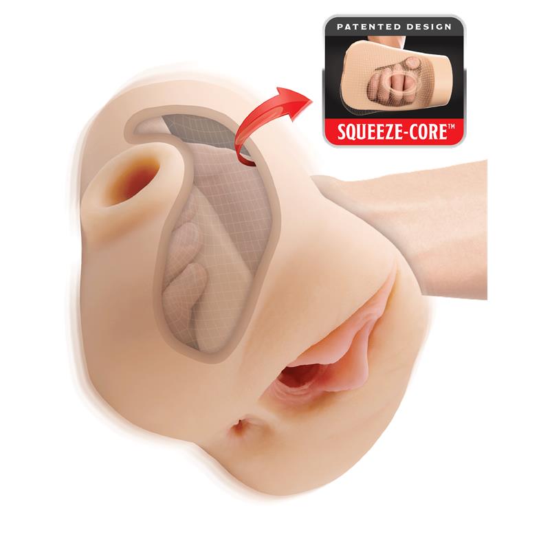 PDX PLUS+ - DOUBLE POUNDER VIBRATING SQUEEZE STROKER