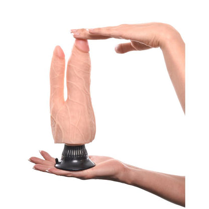 REAL FEEL DELUXE - DOUBLE REALISTIC VIBE NO. 8 19 CM FLESH