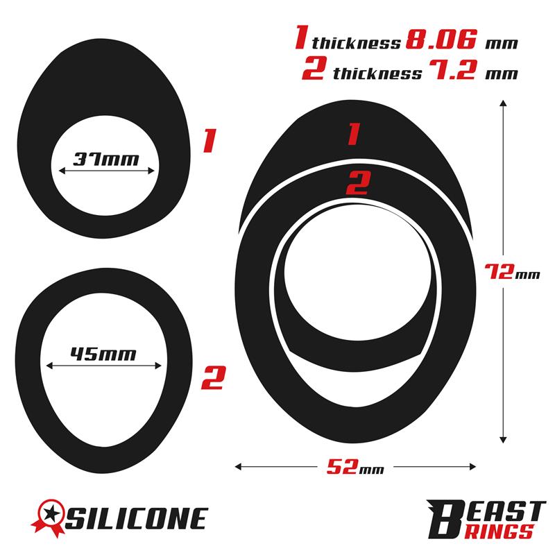 BEAST RINGS - DOUBLE RING SILICONE 37/45 MM