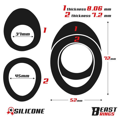 BEAST RINGS - DOUBLE RING SILICONE 37/45 MM