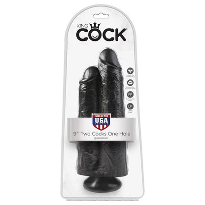 KING COCK - DOUBLE TWO COCKS ONE HOLE BLACK 9