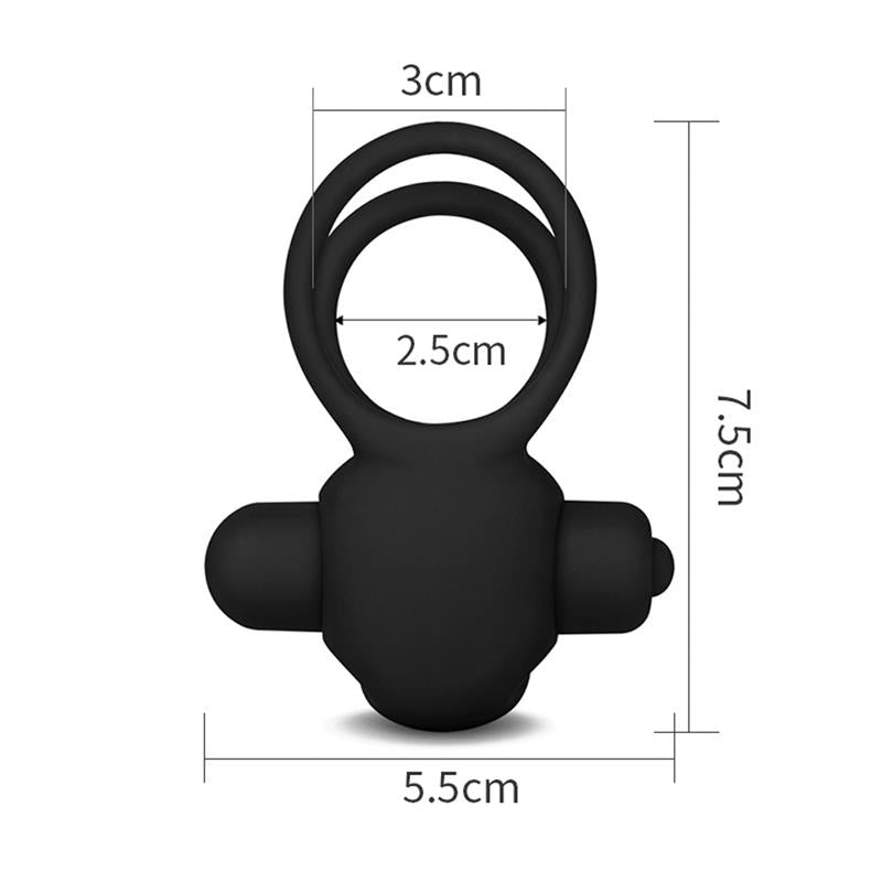 LOVETOY - DOUBLE VIBRATING COCKRING POWER CLIT DUO BLACK
