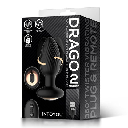 INTOYOU - VIBRADOR ANAL DRAGO, MOVIMIENTO GIRATORIO 360º Y CONTROL REMOTO