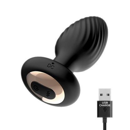 INTOYOU - DRAGO BUTT PLUG VIBRATION, 360º TWISTER MOVEMENT AND REMOTE CONTROL
