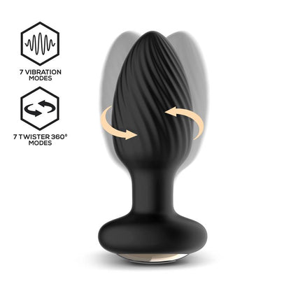 INTOYOU - DRAGO BUTT PLUG VIBRATION, 360º TWISTER MOVEMENT AND REMOTE CONTROL