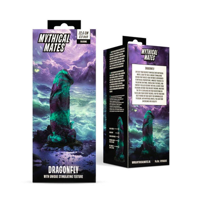 MYTHICAL MATES - DRAGONFLY DILDO PURPLE AND GREEN 22.6 CM - 8.9