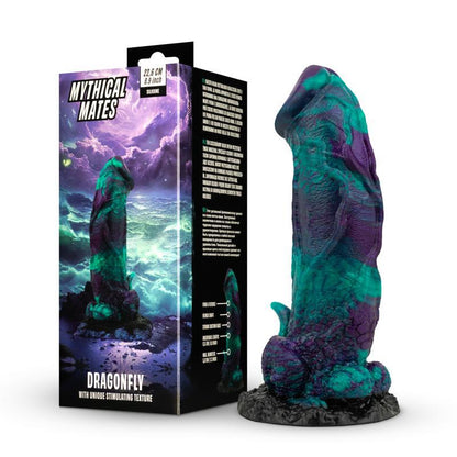 MYTHICAL MATES - DRAGONFLY DILDO PURPLE AND GREEN 22.6 CM - 8.9