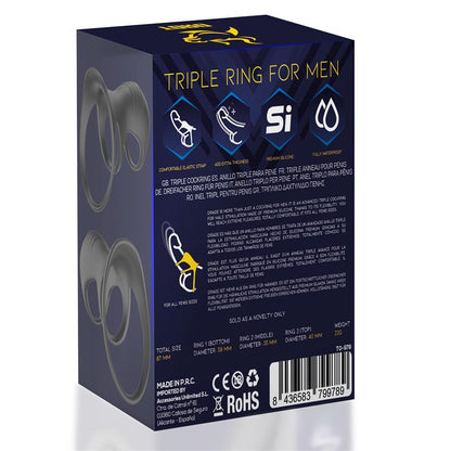 MINOTHOR - DRIADE TRIPLE RING FOR MEN SILICONE