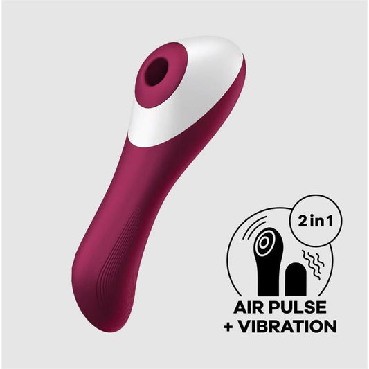 SATISFYER - DUAL CRUSH VIBE AND CLITORIS SUCKER USB RED