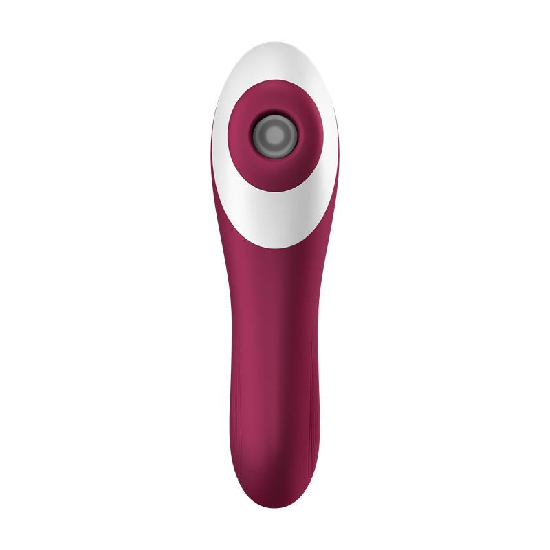 SATISFYER - DUAL CRUSH VIBE AND CLITORIS SUCKER USB RED