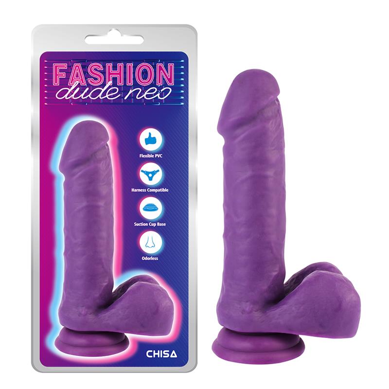 CHISA - DUAL DENSITY DILDO PURPLE 7.6