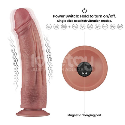 LOVETOY - DUAL DENSITY DILDO WITH VIBRATION 10,5