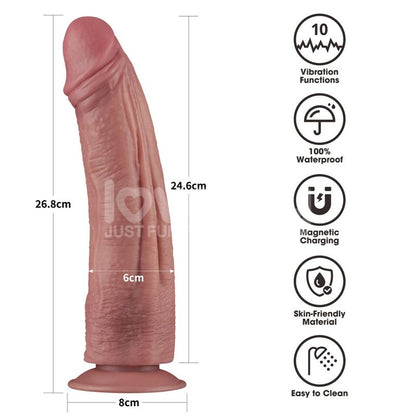 LOVETOY - DUAL DENSITY DILDO WITH VIBRATION 10,5