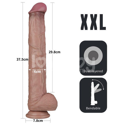 LOVETOY - DUAL LAYERED BENDABLE DILDO XXL 14,5