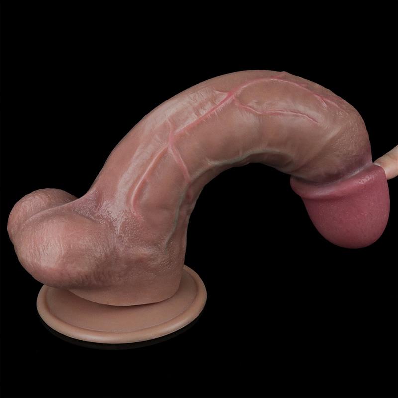 LOVETOY - DUAL LAYERED PLATINUM SILICONE DILDO 10.5