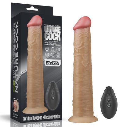 LOVETOY - DUAL LAYERED VIBE WITH ROTATION PLANITUM SILICONE 10