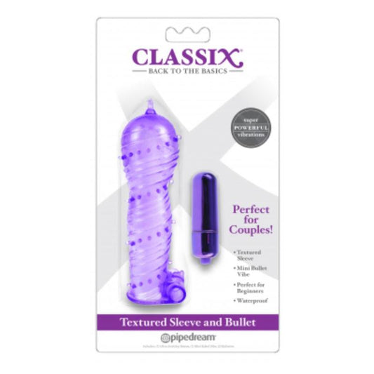CLASSIX - DUO TEXTURED SLEEVE AND MINI BULLET PURPLE