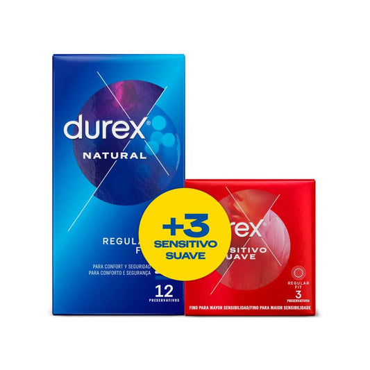 DUREX - DUPLO CONDOMS NATURAL 12 UNITS + SENSITIVE 3 UNITS