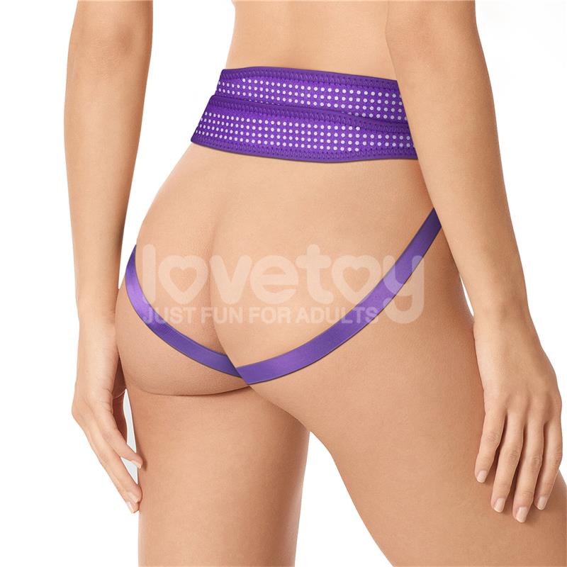 LOVETOY - EASY STRAP ON HARNESS POLKA DOTS PURPLE