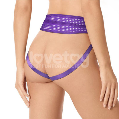 LOVETOY - EASY STRAP ON HARNESS POLKA DOTS PURPLE