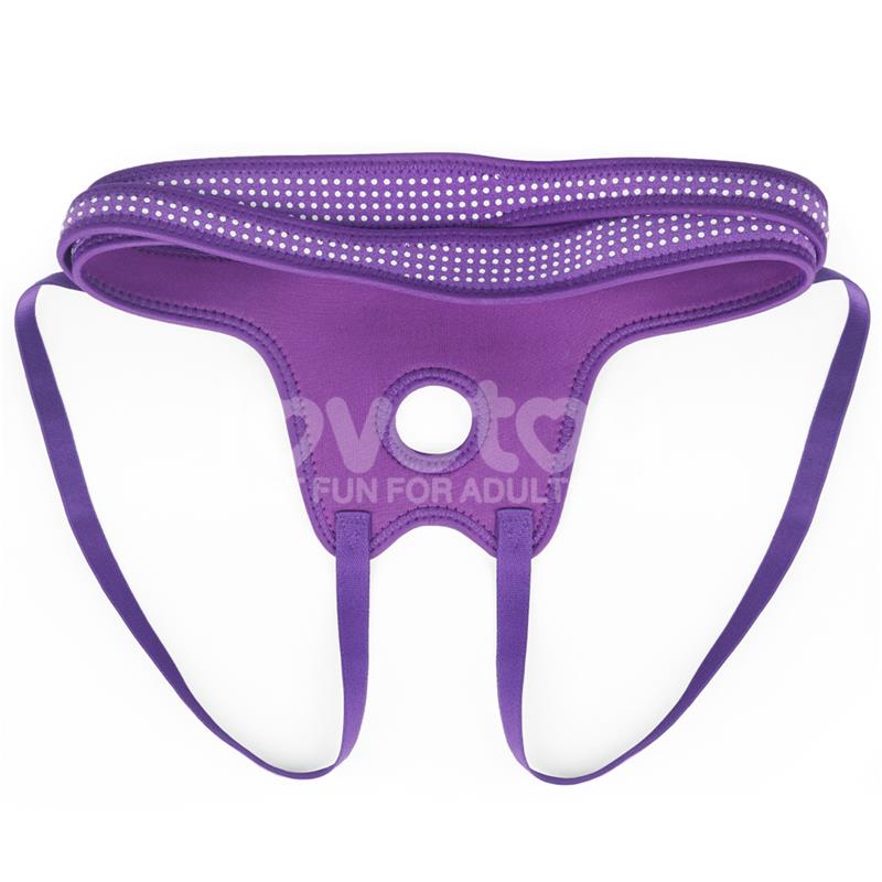 LOVETOY - EASY STRAP ON HARNESS POLKA DOTS PURPLE