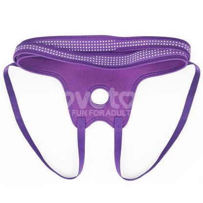 LOVETOY - EASY STRAP ON HARNESS POLKA DOTS PURPLE