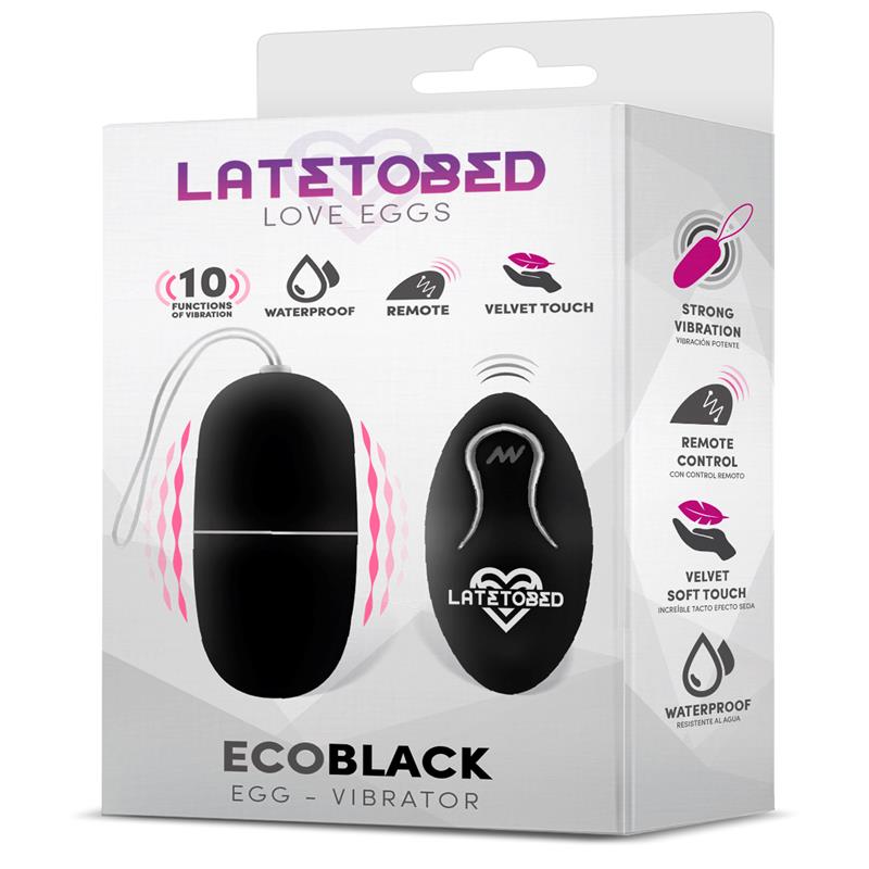 LATETOBED - ECOBLACK VIBRATING EGG WITH REMOTE CONTROL