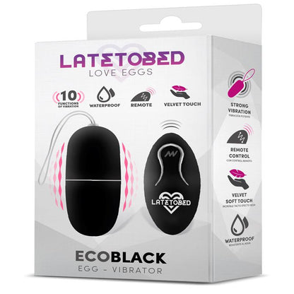 LATETOBED - ECOBLACK VIBRATING EGG WITH REMOTE CONTROL